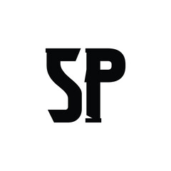 SP monogram logo design letter text name symbol monochrome logotype alphabet character simple logo