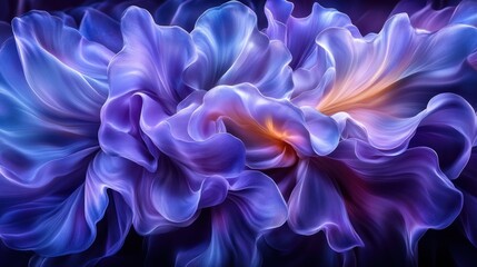 Obraz premium Abstract swirling purple and orange fluid art.