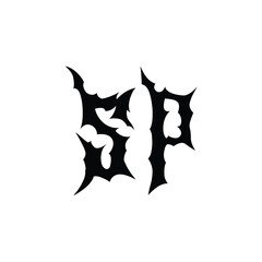 SP monogram logo design letter text name symbol monochrome logotype alphabet character simple logo