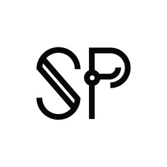 SP monogram logo design letter text name symbol monochrome logotype alphabet character simple logo
