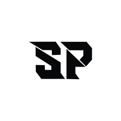 SP monogram logo design letter text name symbol monochrome logotype alphabet character simple logo