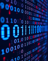 Obraz premium Binary code wallpaper, detailed. with white shades