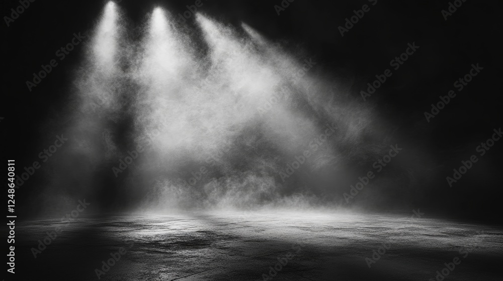 Poster abstract black background with smoke and fog effect creating mysterious atmosphere for artistic phot