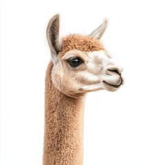 Obraz premium A close up of a camel's head with a white background