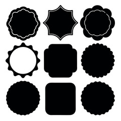  Black Decorative Shapes with White Outlines design