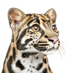 Fototapeta premium A baby tiger with a pink nose and brown and black fur