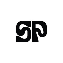 SP monogram logo design letter text name symbol monochrome logotype alphabet character simple logo