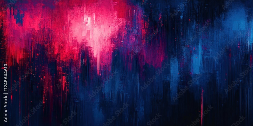 Poster abstract digital glitch background with colorful lines and textures, suitable for creative projects 