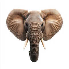 Obraz premium The elephant has a large, wrinkled face with a long trunk