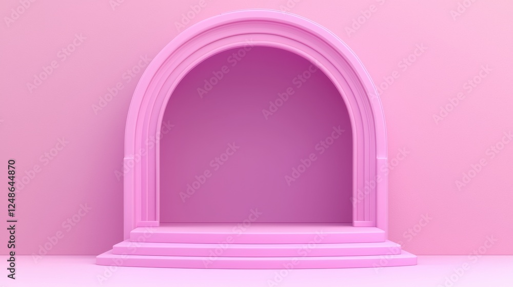 Poster pink archway and stage setting for creative background and display