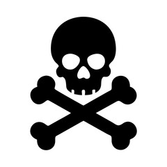 skull and bones icon black vector 