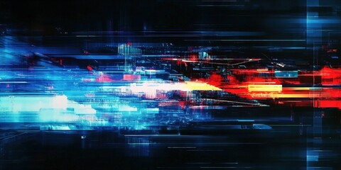 Abstract Digital Glitch Background with Colorful Lines Creating a Dynamic Visual Experience for Creative Projects and Design Applications