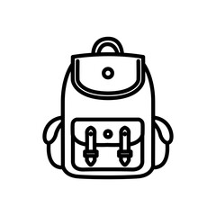 backpack icon vector, line style icon