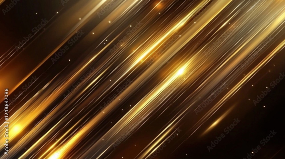 Poster abstract golden lines on black background creating a stunning visual effect ideal for luxury design 