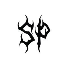 SP monogram logo design letter text name symbol monochrome logotype alphabet character simple logo