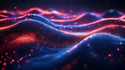 Vibrant Abstract Red and Blue Waves Background