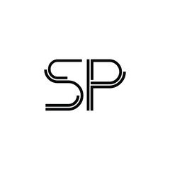 Fototapeta premium SP monogram logo design letter text name symbol monochrome logotype alphabet character simple logo