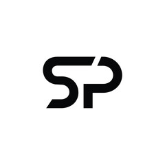 SP monogram logo design letter text name symbol monochrome logotype alphabet character simple logo