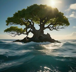 tree on the sea
