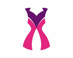 Stylish Abstract Dress Design in Purple and Pink