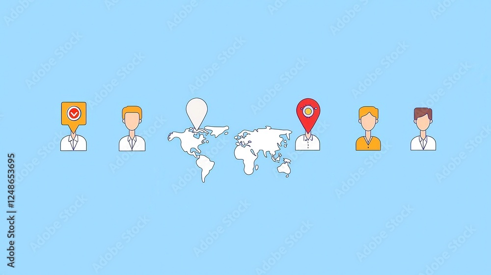 Poster global hr solutions, ai-driven platforms enhancing remote hiring efficiency, featuring clean, minima