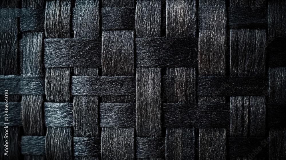 Aufkleber woven fabric texture in dark gray and black shades with intricate patterns and rich depth for backgr