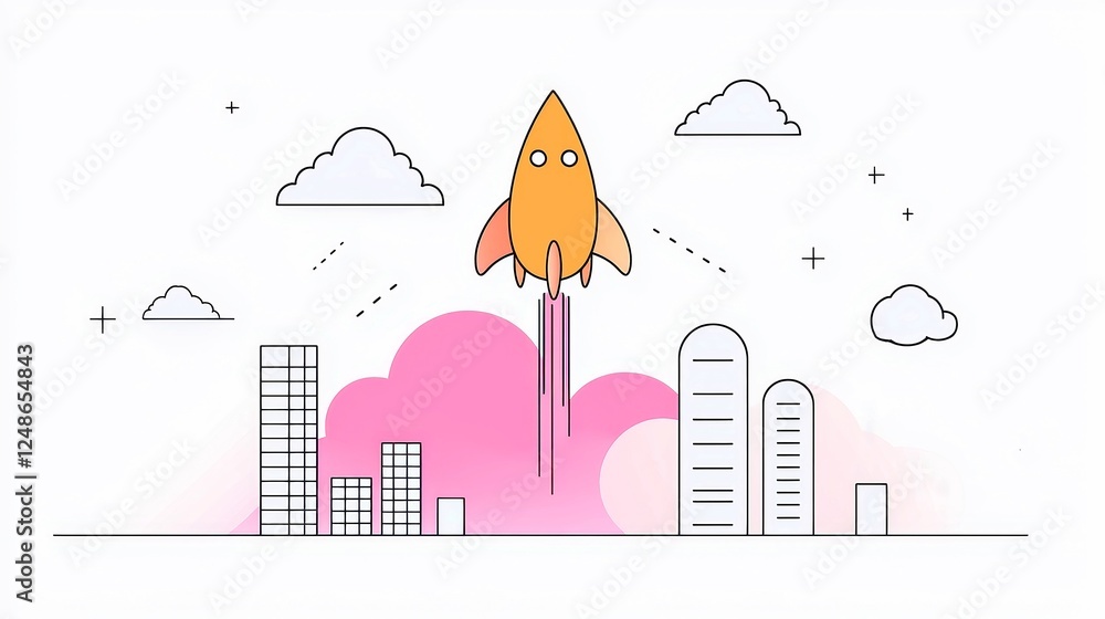 Poster global cloud scalability, a sleek and simple vector design illustrating cloud-native applications fo