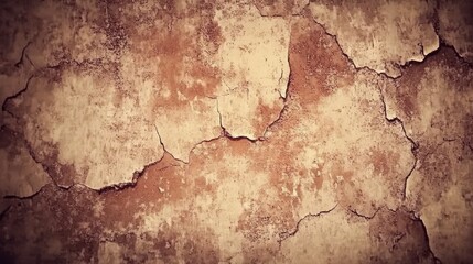 Obraz premium Vintage Cracked Concrete Wall Texture - Aged Building Exterior