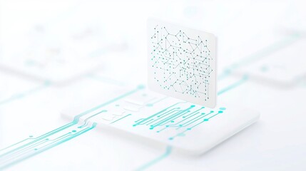 Digital Compliance Automation, a clean and simple vector illustration depicting cross-border compliance processes in digital business networks, featuring ample copy-space for text integration.
