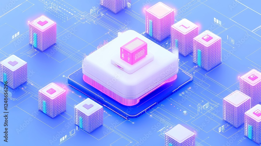 Poster digital twin supply chain optimization, illustrating the integration of digital twin technology in s