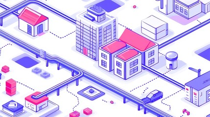 Digital Twin Technology for Supply Chain Optimization, streamlined design, modern aesthetics, efficient visual representation, enhancing logistics and network management