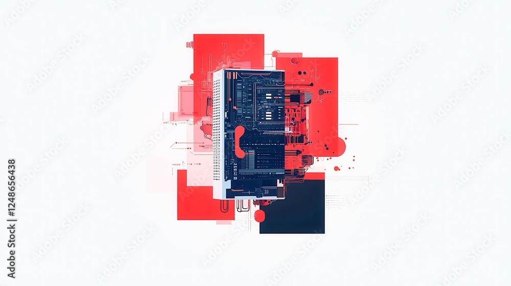 Poster edge computing innovations, exploring real-time global data processing applications, featuring clean