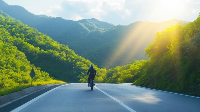 A person riding bicycle