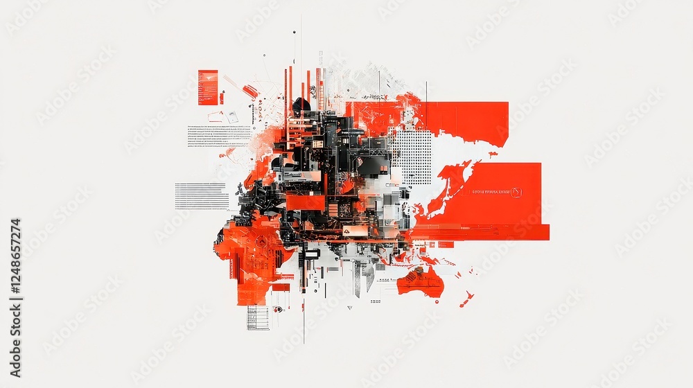Poster data-driven global business strategies, a clean and simple vector illustration depicting strategic d