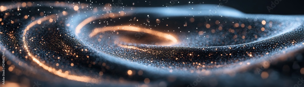 Poster glowing rhythmic sound waves float in an endless black expanse, softly pulsating to signify deep bas