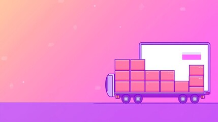 AI-Driven Predictive Maintenance in Global Logistics, streamlined design, minimalistic vector art, emphasizes efficiency, innovation, logistics optimization, seamless operations