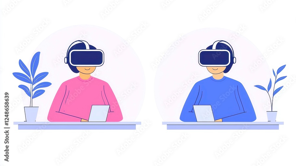 Poster virtual collaboration revolution, exploring the transformation of remote work through innovative vr 