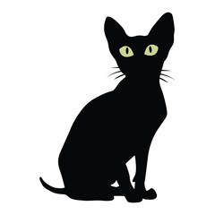 Vector Silhouette Sphynx Cat  Illustration.
