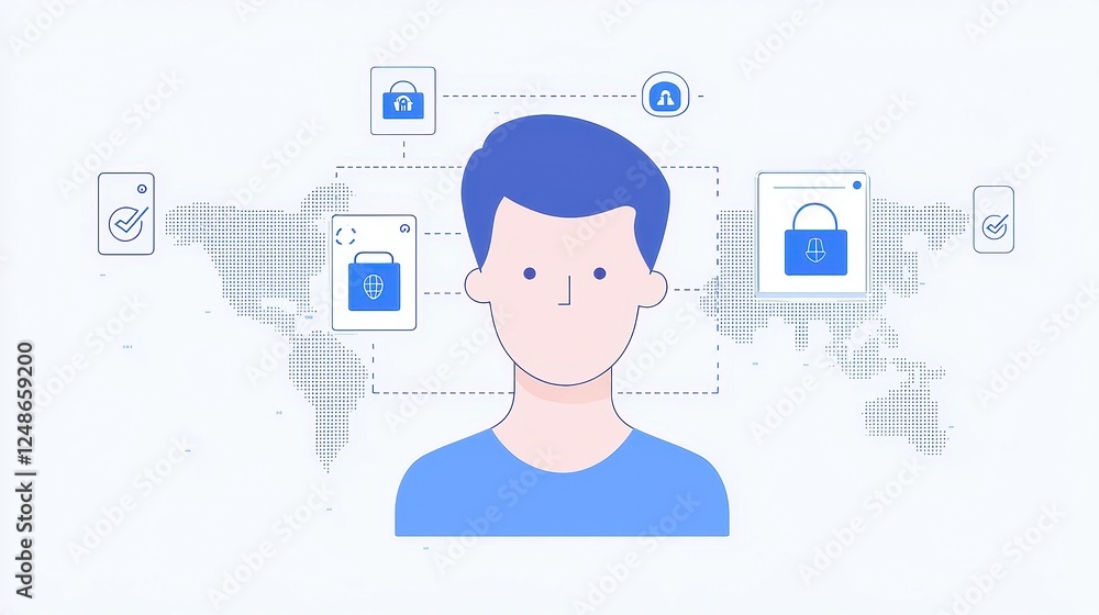 Poster global digital identity verification evolution, exploring the advancement of identity systems worldw