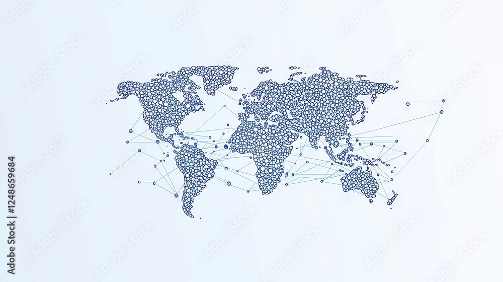 Aufkleber big data's influence on global decision-making, an engaging vector illustration showcasing data flow