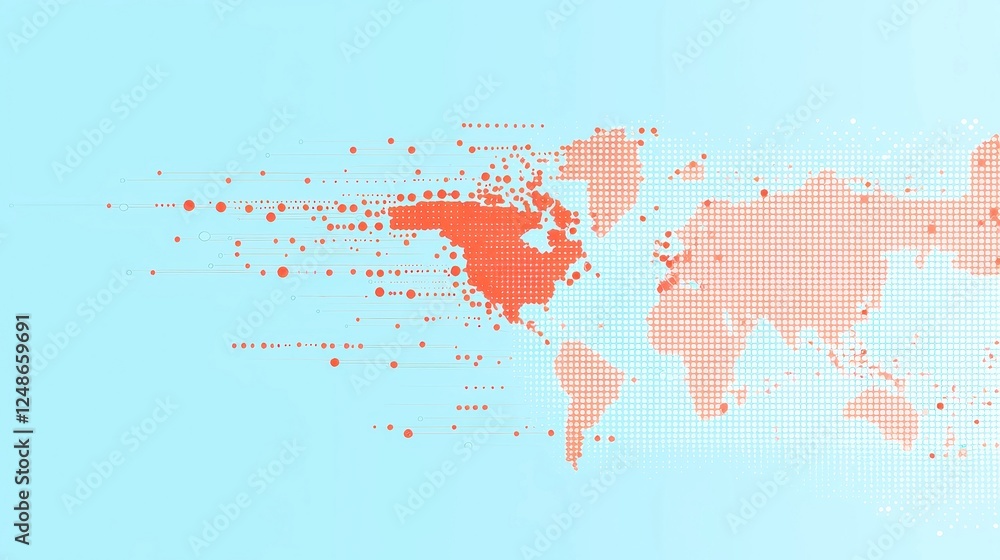 Aufkleber big data's influence on global decision-making, an engaging vector illustration showcasing data flow