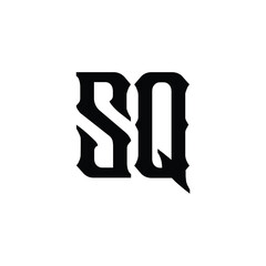 SQ monogram logo design letter text name symbol monochrome logotype alphabet character simple logo