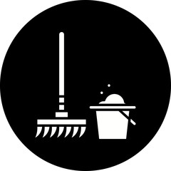 Obraz premium Floor Mop icon single vector illustration