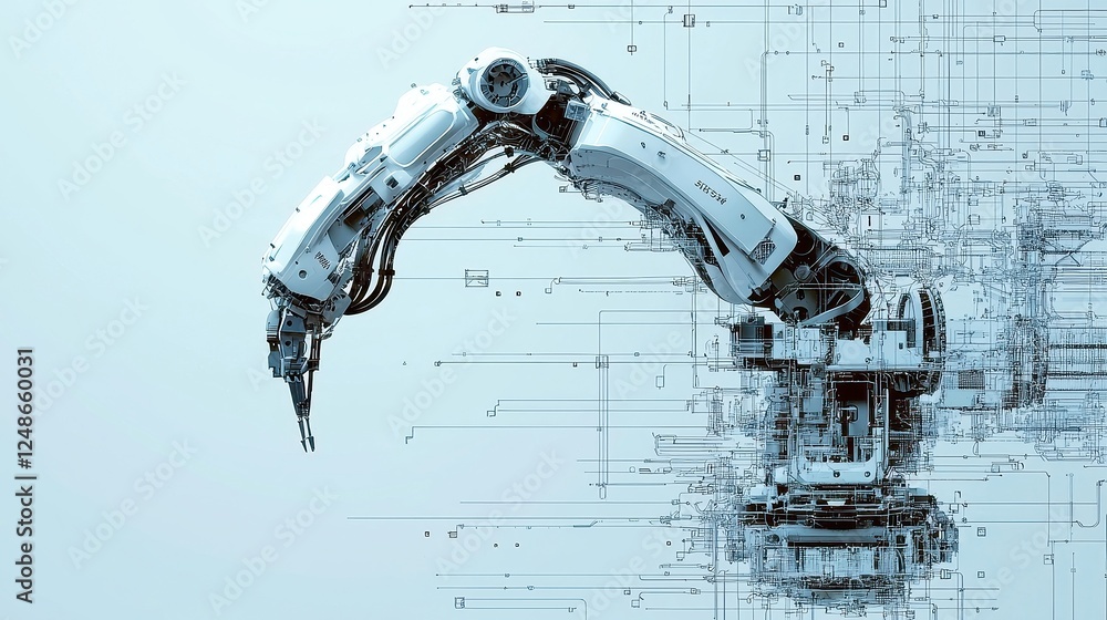 Poster robotics revolutionizing global supply chains, exploring how automation transforms logistics and eff