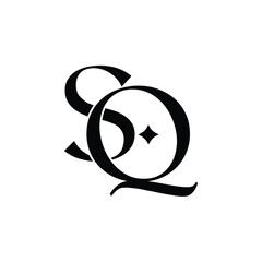 SQ monogram logo design letter text name symbol monochrome logotype alphabet character simple logo