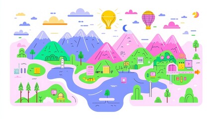 Super Apps in Digital Ecosystems, exploring the emergence and impact of multifunctional applications on global connectivity, featuring clean, simple vector line art for clarity