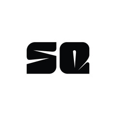 SQ monogram logo design letter text name symbol monochrome logotype alphabet character simple logo