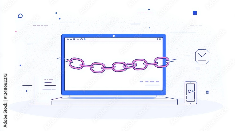Poster blockchain business transactions, a clean vector illustration depicting worldwide blockchain transac