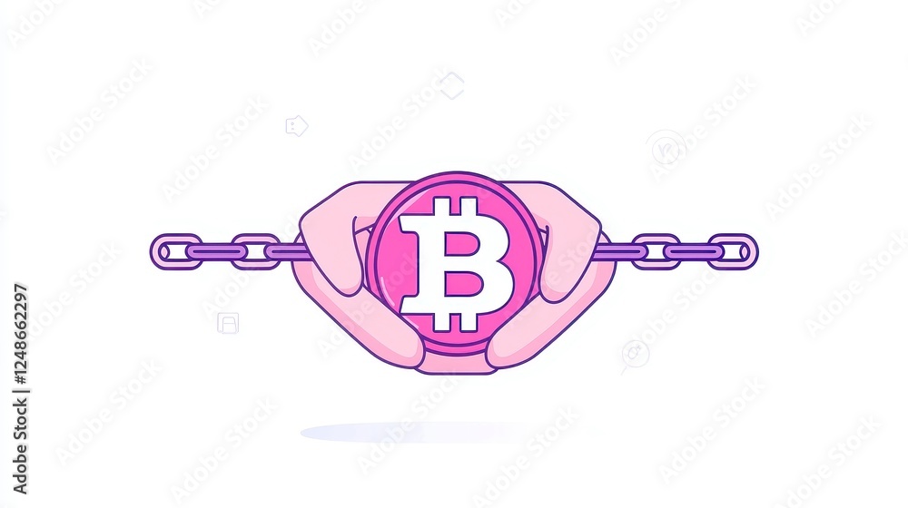 Poster global blockchain transactions, enhancing secure business operations through streamlined processes, 