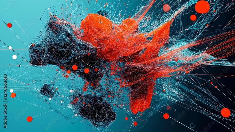 Poster ai knowledge graphs for business insights, interconnected data visualization, clean vector design, c